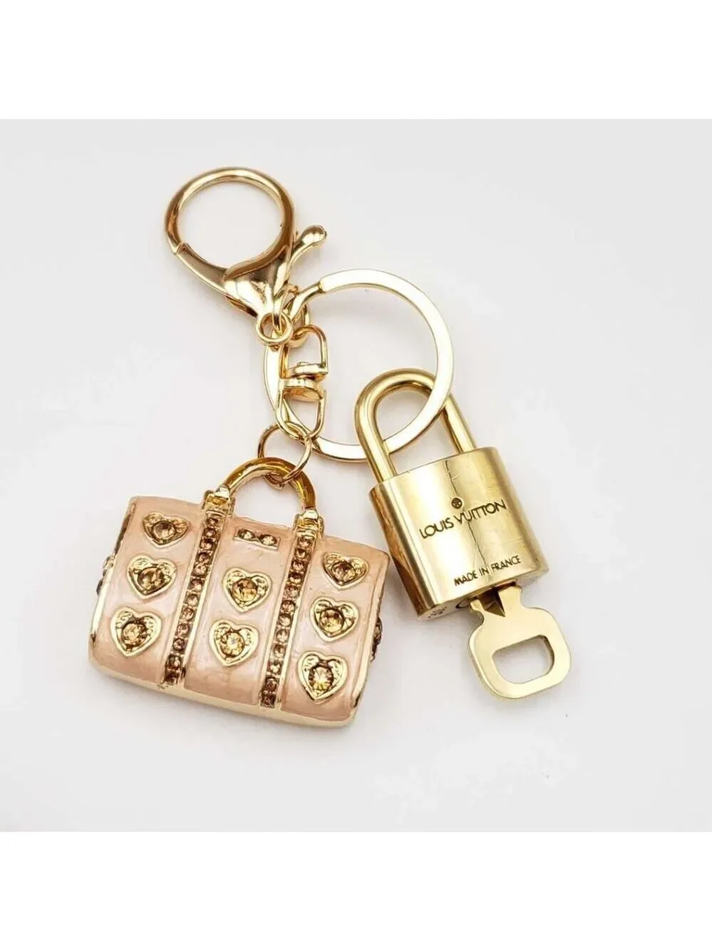 Authentic Louis Vuitton Gold Padlock 🔒 Key Set w/ Unbranded Bag Charm